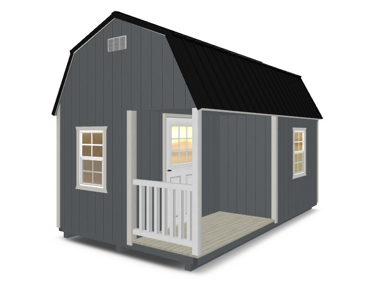 Corner Porch Lofted Barn